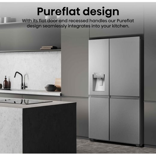 Hisense Pureflat Infinite American Fridge Freezer - Stainless Steel -Annotation - Pure flat design